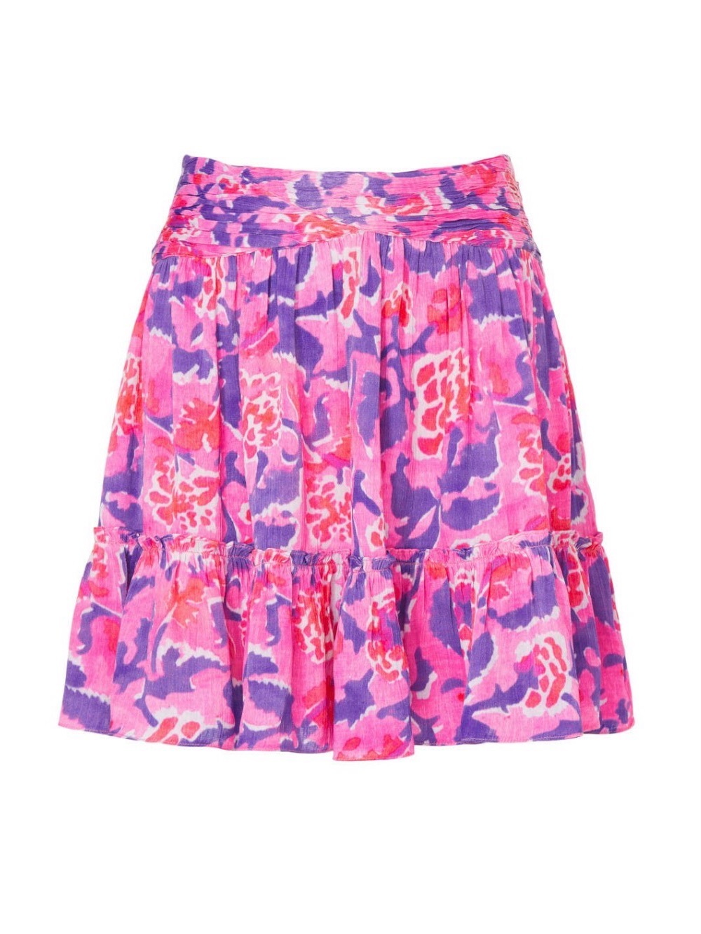 Rococo Sand Pink & Purple Tiered Mini Skirt